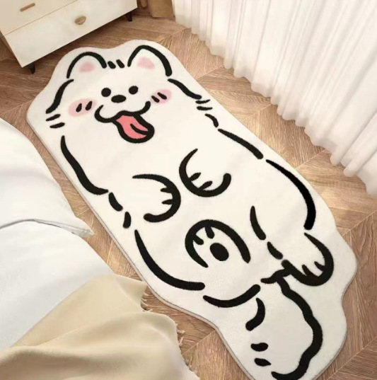 Picture of Cute Cartoon Cat Cashmere Carpet Ins Princess Bedroom Bedside Blanket Cushioned Cat Sense Balcony Bay Window Mat for Hair