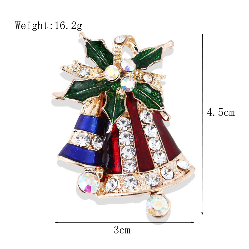 Picture of Lanhao European and American New Fashion Christmas Brooch Christmas Tree Shoes Elk Wreath Snowflake Bell Pin Women
