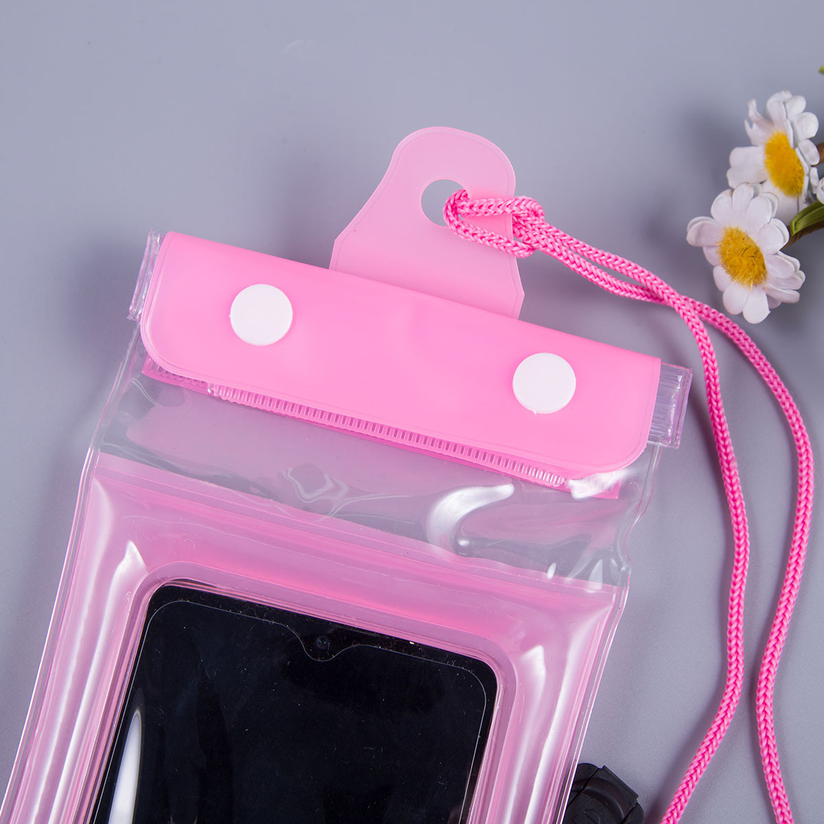 Picture of Three-fold mobile phone waterproof bag airbag bag Velcro touch screen swimming hot spring sealing strip waterproof neck wholesale