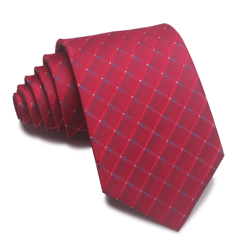 Picture of 25 New 8cm Polyester Jacquard Stripesd Tie 7cm Men's and Women's Business Formal Wear Casual High-End Red Black Blue