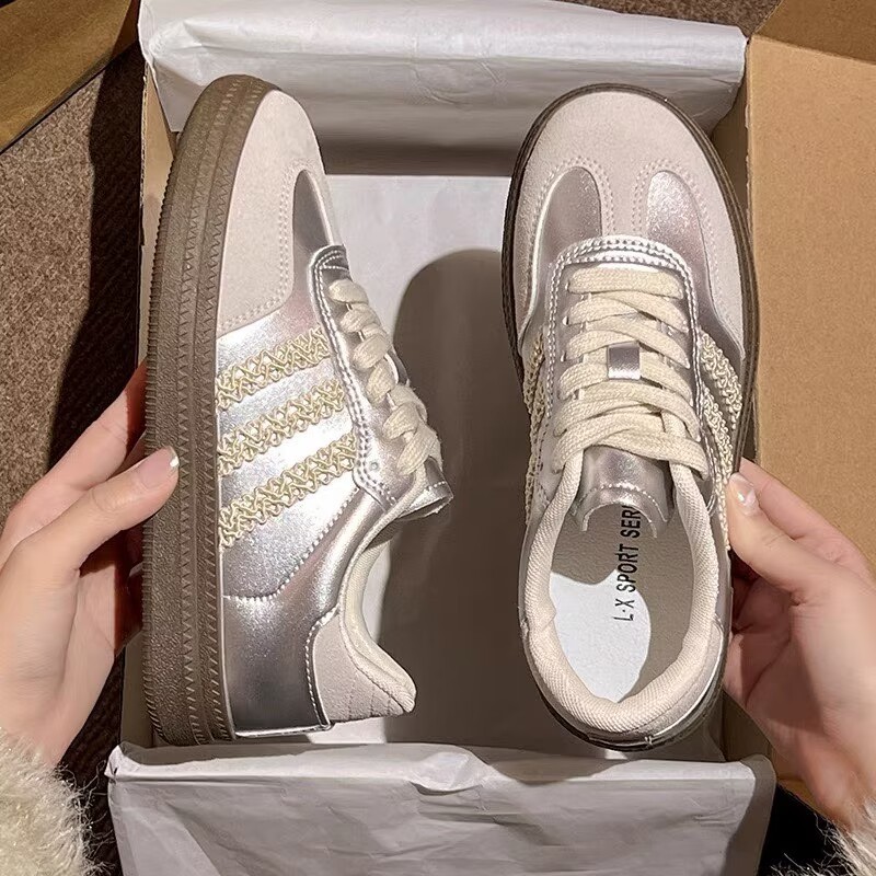 German training shoes women 2024 new spring white shoes versatile soft bottom running shoes casual sneakers flat shoes