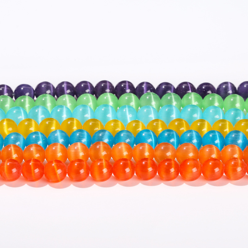 Picture of Factory Direct Supply Jewelry Accessories Cat's Eye Loose Beads DIY String Beads Cat's Eye Round Beads Semi-Finished Products Wholesale