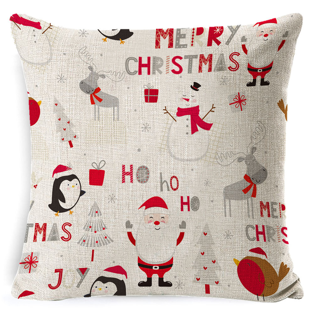 Picture of Christmas Pillow Case Linen Super Soft Peach Leather Printed New Amazon Household Products Cushion Pillow Case Custom