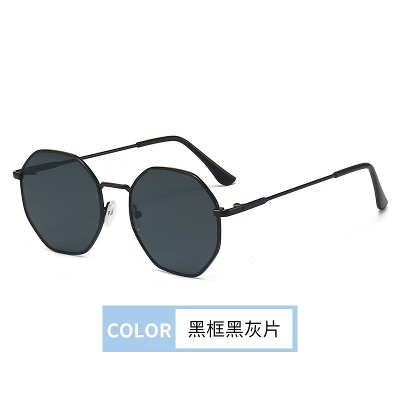 Picture of Cross-Border New Fashion Retro Full-Frame Metal Trendy Sunglasses for Men and Women Traveling Street Photography Sunglasses Wholesale