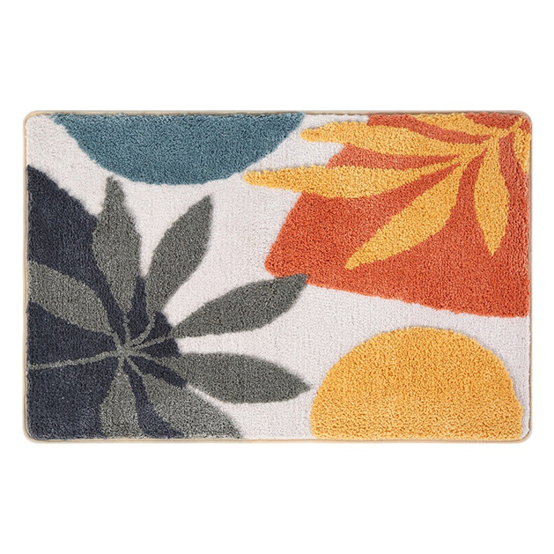 ins Style Flocking Floor Mat Living Room Carpet Door Mat Bathroom Anti-Slip Mat Bathroom Kitchen Foot Mat Home
