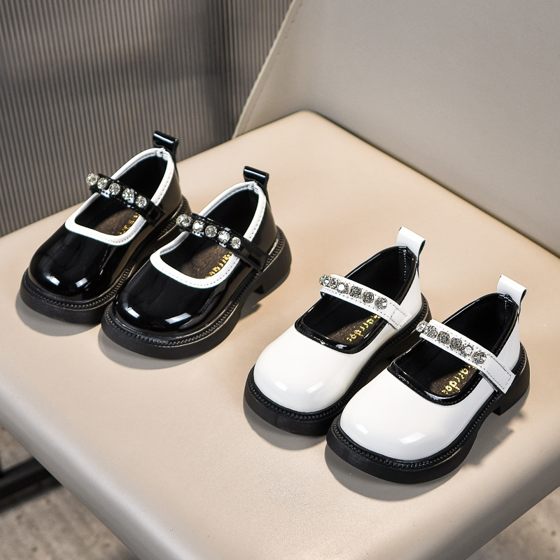 Baby Girl Pearl Style Flower Girl Small Leather Shoes 2024 Spring & Fall New Style Girls Sweet Princess Shoes Non-Slip Flats