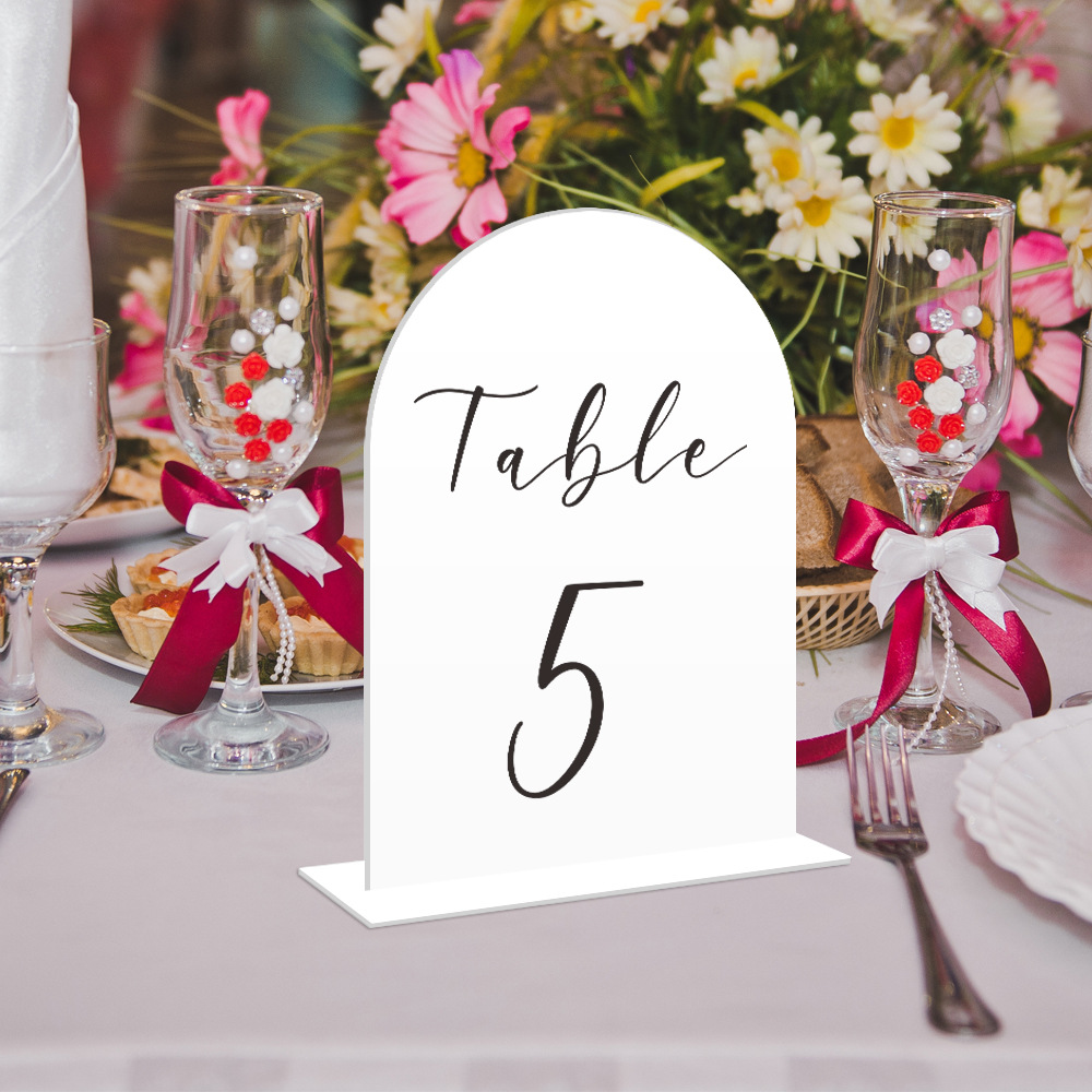BT301-308 three-dimensional transparent acrylic wedding party table number plate table seat plate gold and silver mirror table