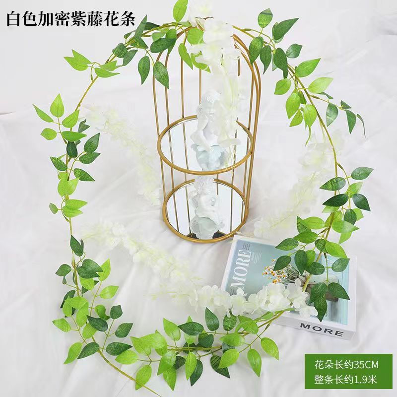 Picture of Simulation wisteria flower false Flower Vine decorative flower winding hanging flower plastic flower Vine string flower plant pipe shading flower