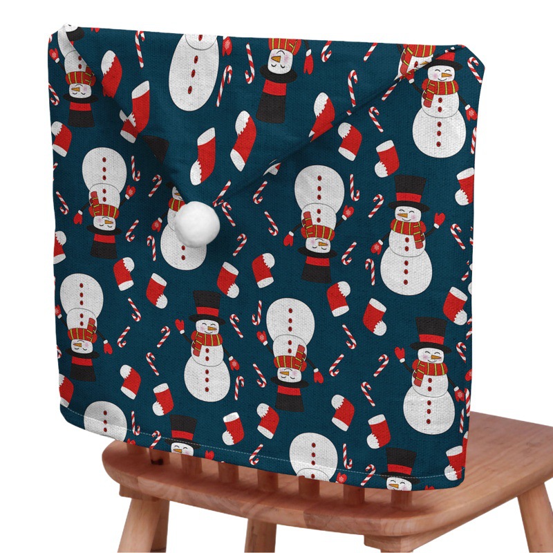 Cross-border exclusive Christmas decoration chair cover short plush chair back cover home party decoration Christmas series