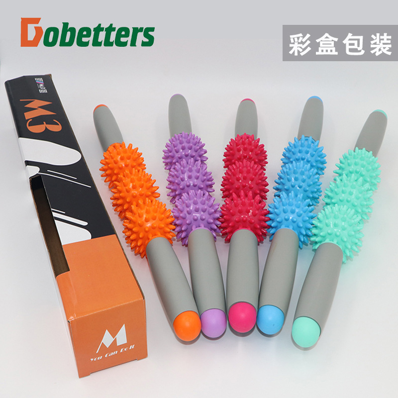 Hedgehog ball relaxing muscle massage sports roller yoga stick hedgehog massage stick relaxing fascia stick wholesale