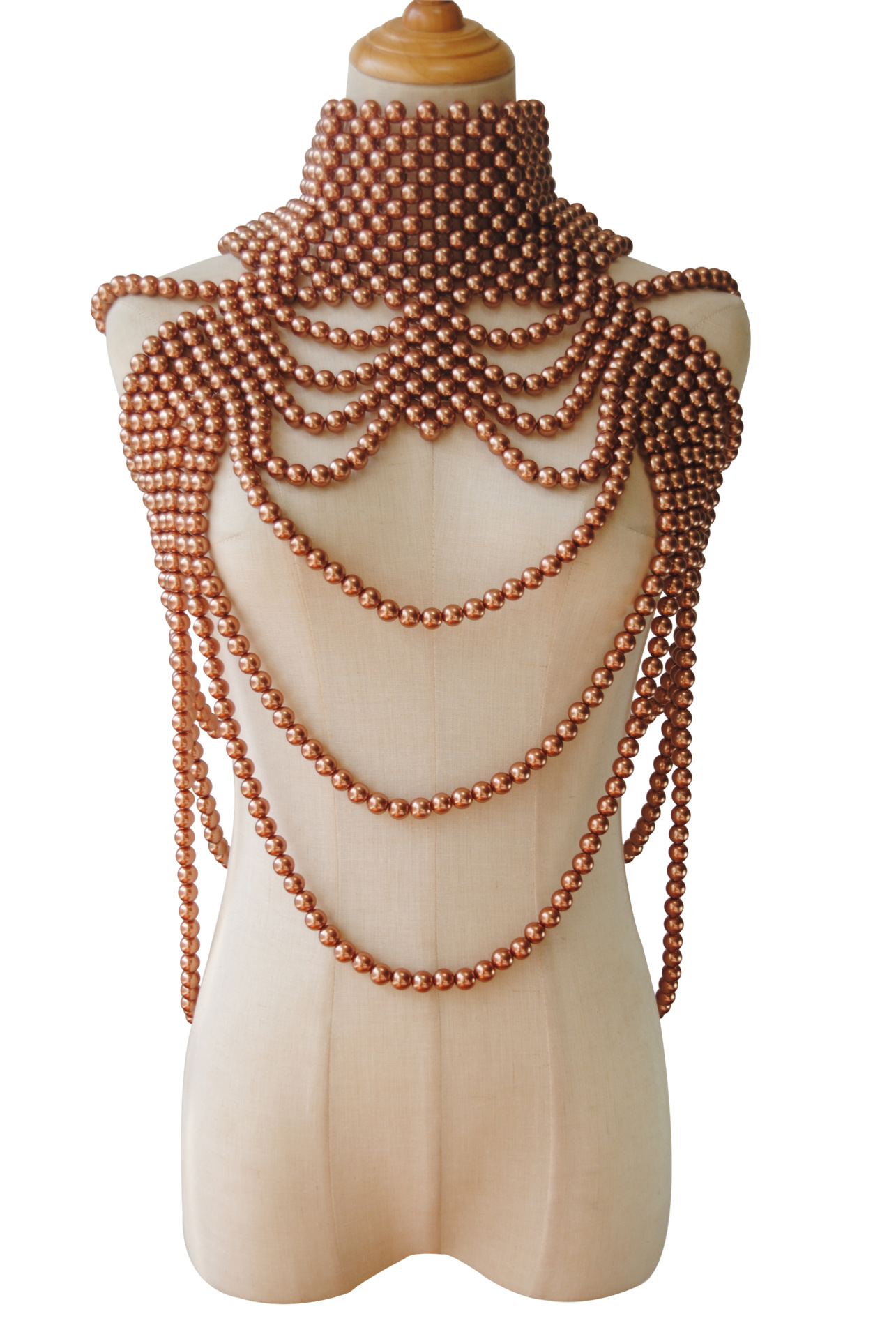 Picture of Europe and the United States cross-border jewelry hot hand woven fashion pearl shoulder chain retro multi-layer tassel neck chain body chain