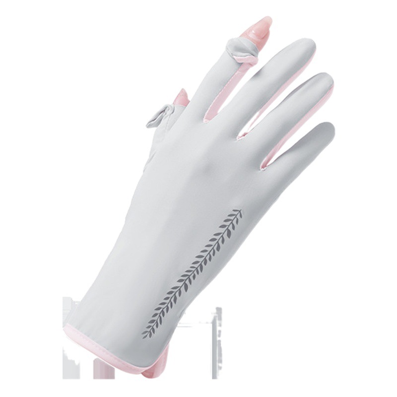 Summer Sun Protection Gloves Women's Thin Breathable Sunshade UV Protection Flip Cover Outdoor Driving Non-slip Ice Silk Riding Gloves