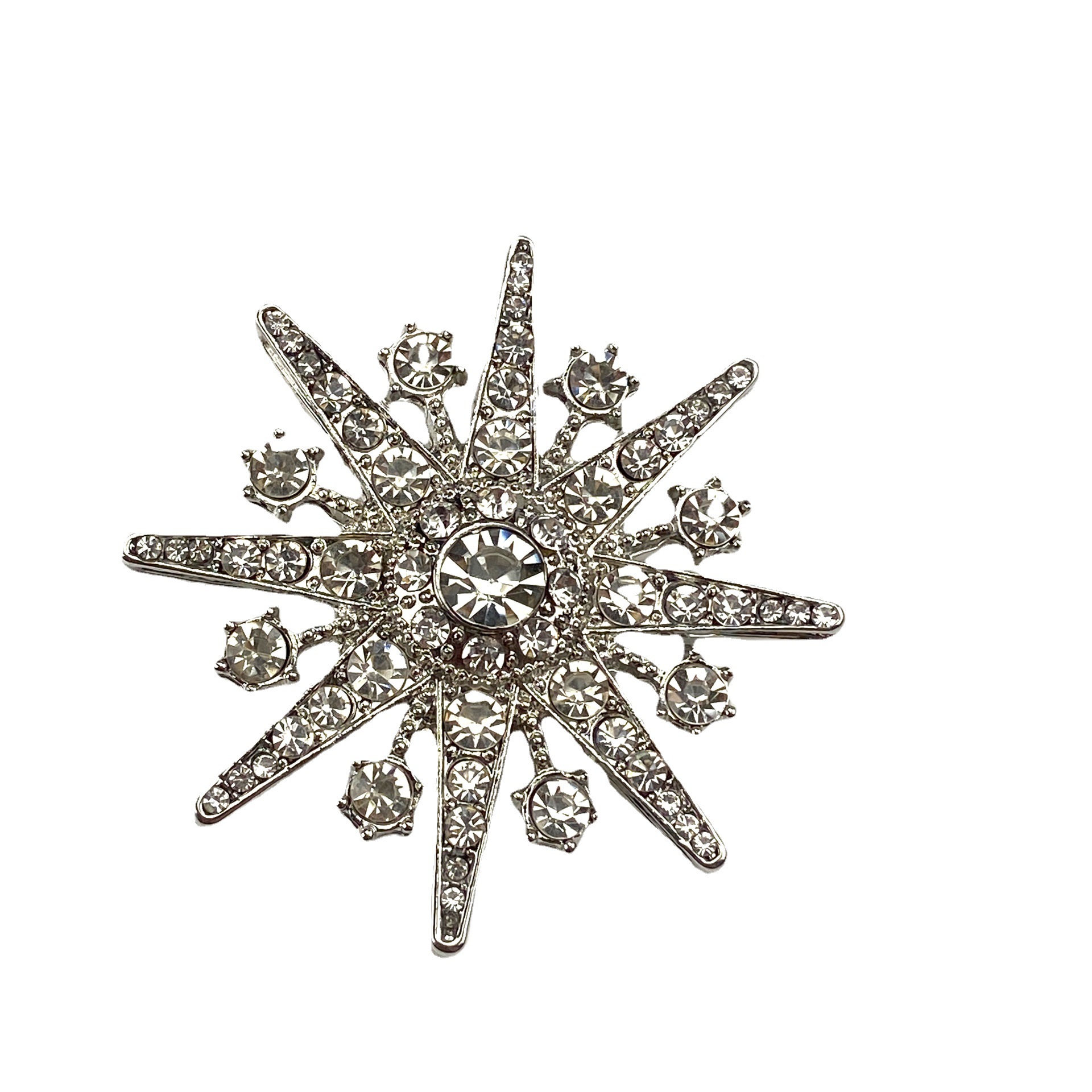 Picture of Japanese and Korean New Brother Star Brooch Bamang Star Diamond Snowflake Brooch Full Diamond Counter Same Pin Jewelry Women