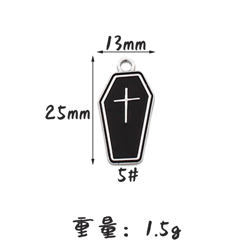 Picture of Halloween Skull Butterfly Card Moon Star DIY Handmade Jewelry Accessories Alloy Drop Oil Pendant Earrings Pendant