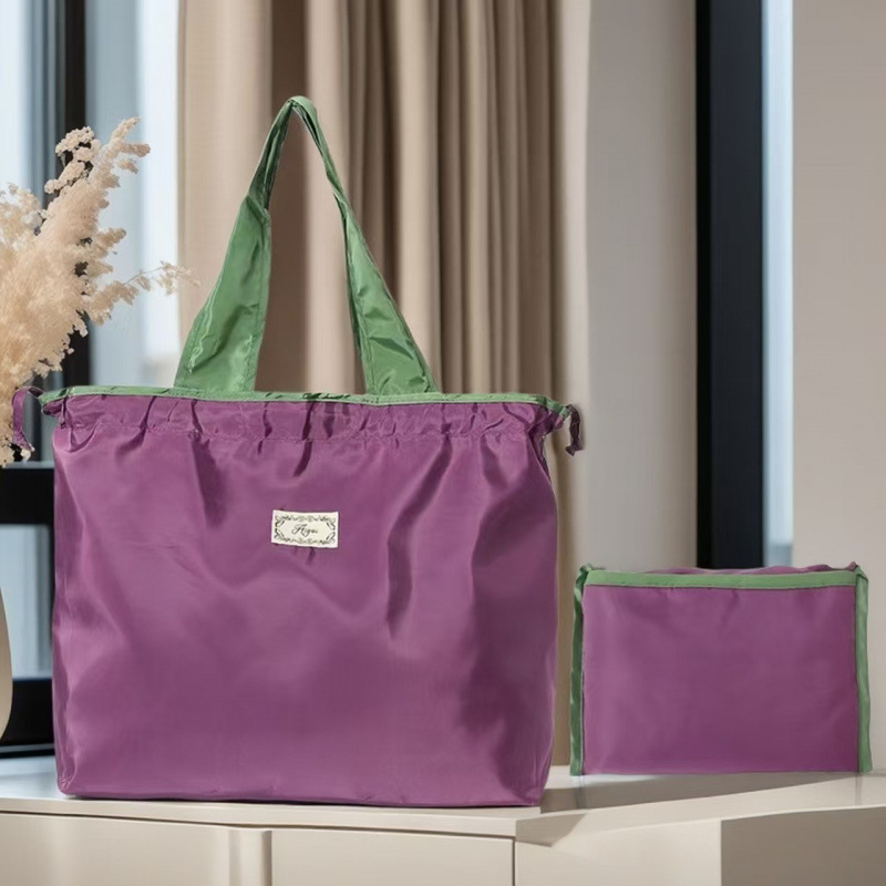 Bundled Drawstring Eco-friendly Supermarket Shopping Bag Fashionable Shoulder Bag Foldable Portable Handbag Shopping Cloud Bag