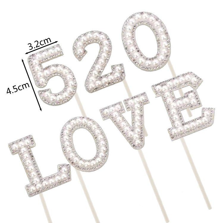 Picture of Silver Pearl MOM cake decoration card insertion Mother's Day birthday cake plug-in baking plug-in new