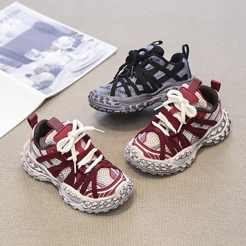 Men's New Summer Mesh Breathable Casual sneaker Color Retro Used Tire Thick Sole Paris Daddy Shoes