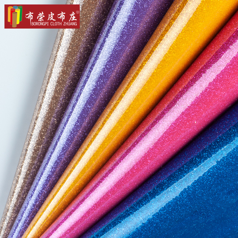 Magic Color pvc Film Leather Fabric Glitt Paris Diamond Bag Shoe Fabric Waterproof Wear-resistant Artificial Leather