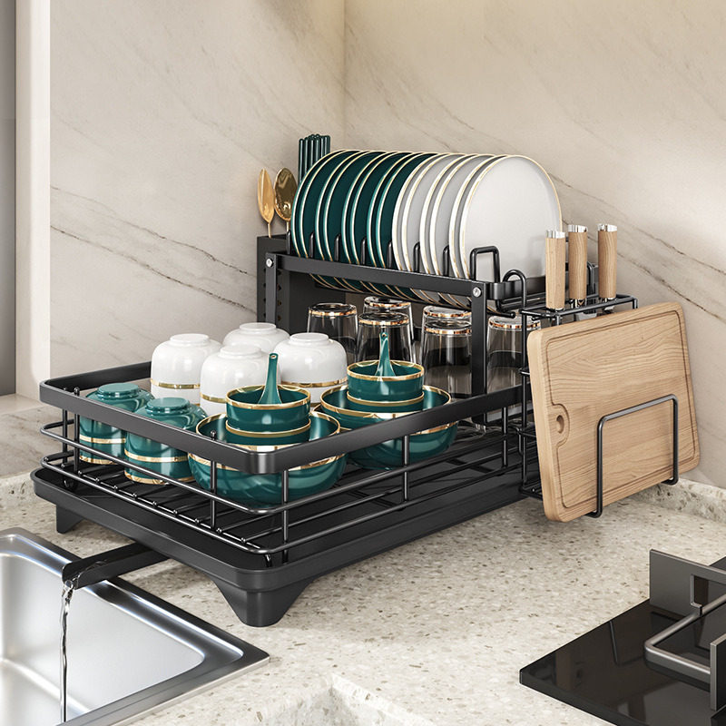 Cross-border Kitchen Drain Rack Bowl and Chopsticks Storage Box Bowl and Dish Rack Household Sink Drying Dishes Storage Rack Tableware Storage