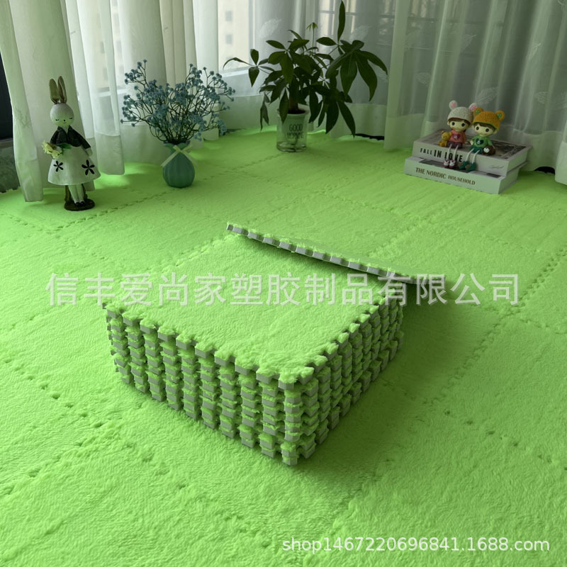 Picture of Bedside carpet bedroom full-bed room plush stitching foam floor mat cut tatami mat stain-resistant household