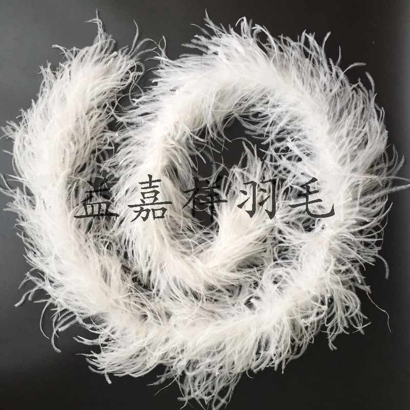 Factory Outlet Hot Clothing Decorative Feather Scarf Two-Layer White Ostrich Silk Wool
