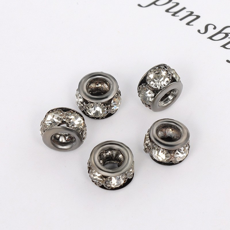 Picture of Copper Diamond Necklace Bracelet Bead Large Hole Bead Six Large Diamond Copper Bead Welding Drill Ring DIY Beaded Jewelry Accessories