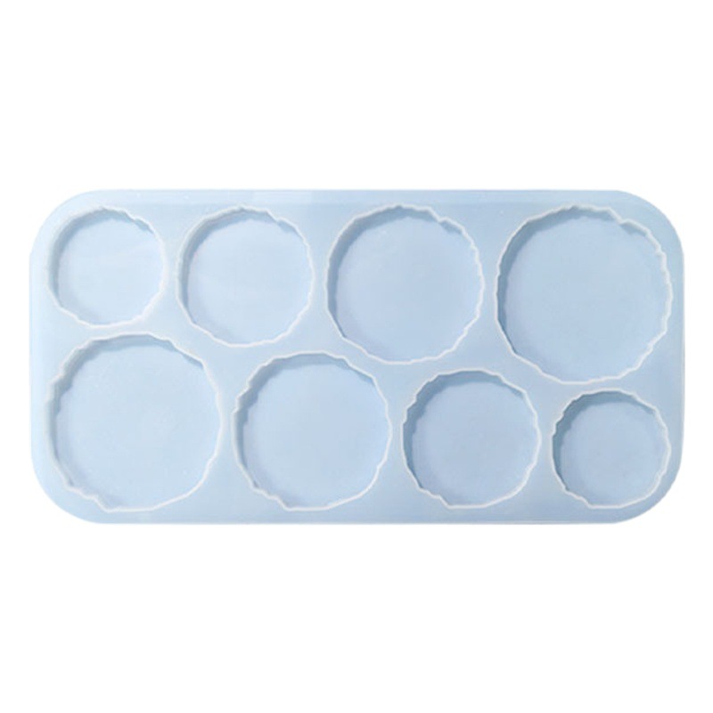 Deyi Yangyang DIY Glue Mold 8-Connected Asymmetrical Coaster Silicone Mold Mirror Resin Coaster Cross-Border Supply