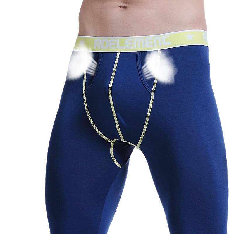 Picture of New Autumn Trousers Men's Autumn and Winter Thin Tight Leggings with Bullet Separate Pocket Men's Warm Pants Young Autumn Trousers