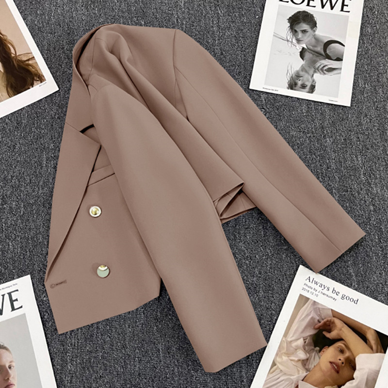 Picture of Short khaki Casual Small Suit Jacket Women's Spring and Autumn 2023 New Style High-end Street Suit