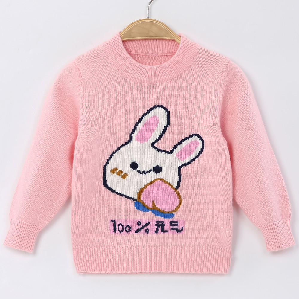 Picture of Factory wholesale children's cashmere sweater Korean version of the high collar cartoon knitted pullover boys baby base sweater girls