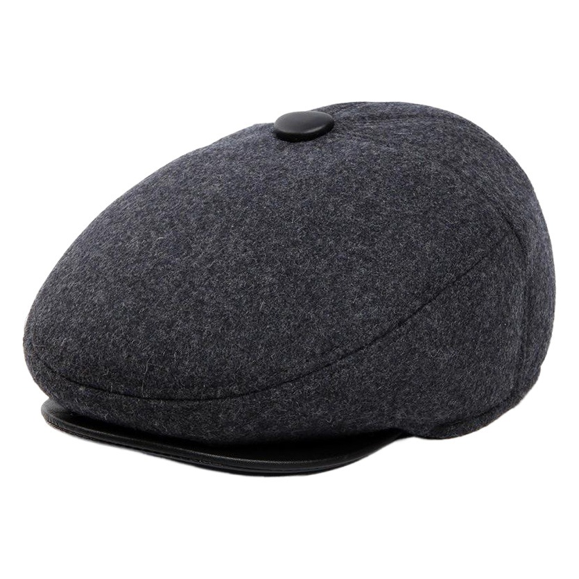 Hat winter middle-aged and elderly outdoor sports thickened warm hat monochrome woolen ear protection peaked cap factory wholesale