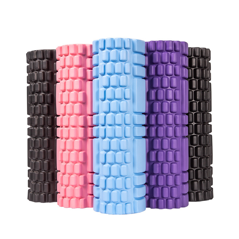 Picture of EVA foam shaft fitness body massage stick spike hollow column shaping yoga shaft pink fascia yoga column