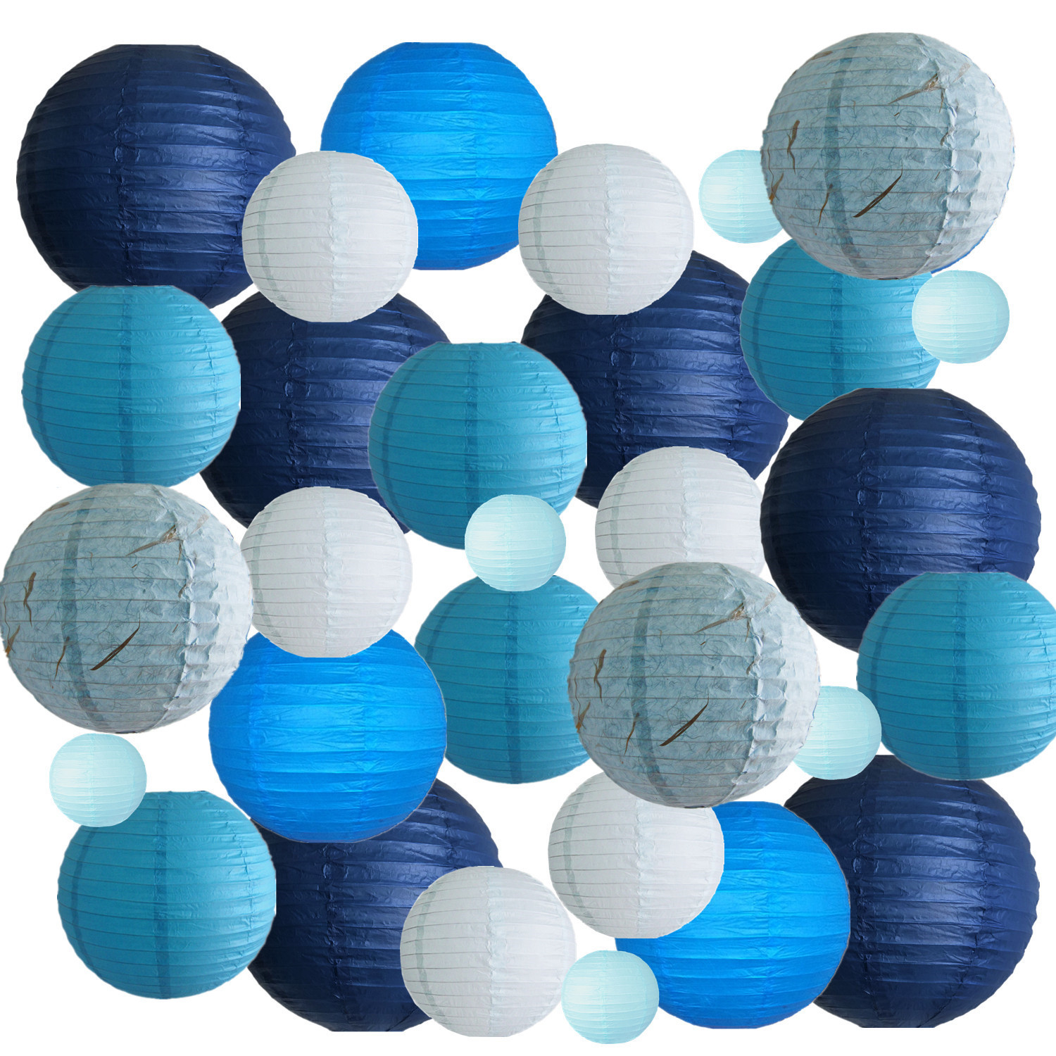 Picture of Spring, Summer, Autumn and Winter Colorfulful Paper Lanterns Round Foldableable Paper Art Combination Set Hanging Lanterns