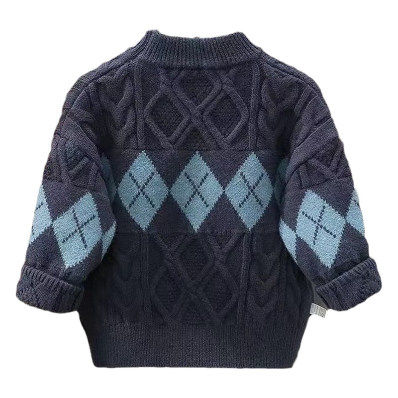 Boys' Sweater 2023 New Korean Pullover Top Autumn and Winter Large Children's Sweater Baby Top