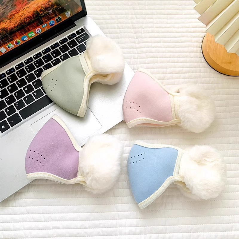 Picture of Children's Mask Girls' Windproof Ear Mask Integrated Warm Thickened Winter Ear Mask for Primary School Students Outdoor Cycling Cold-proof Ear Mask