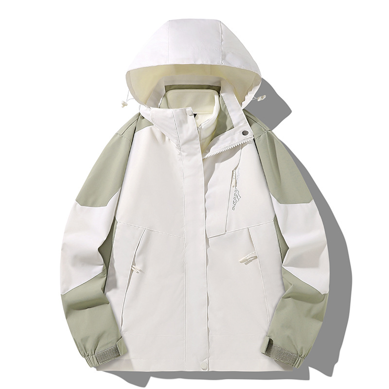 Three-in-one jacket for men and women, outdoor winter thickening, youth mountaineering, leisure, warmth, couple mountaineering clothing, jacket trend