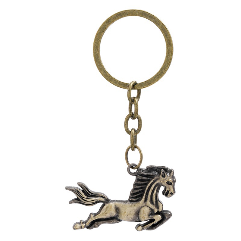 Simple fashion jewelry bronze alloy pony Eagle key chain online shop small gift gift stall supply