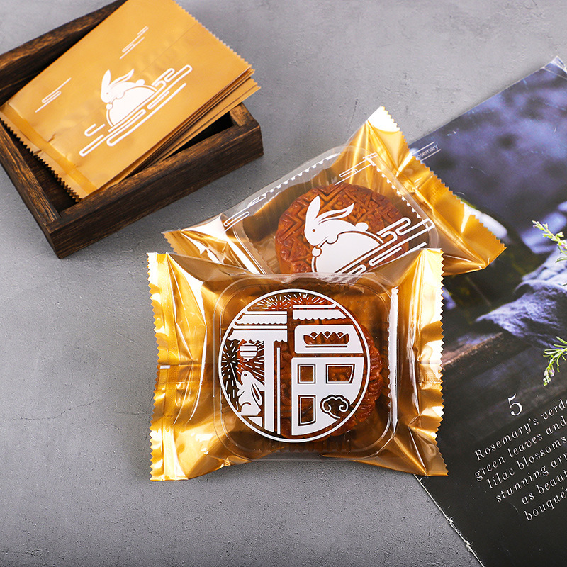 2025 New Original Egg Yolk Crisp Packaging Bag 50g 80g Mid-Autumn Snow Skin Mooncake Machine Sealing Bag Transparent Bag