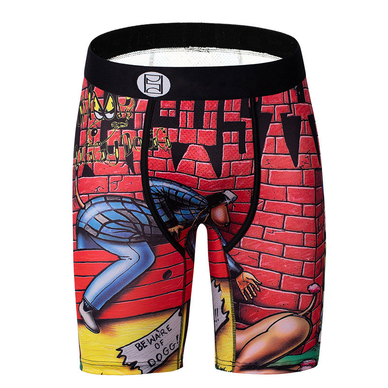 Picture of Men's Underwear Cartoon Print Men's Quick-Drying Boxer Briefs Sports Underwear Fitness Extended Underwear Men's Wholesale