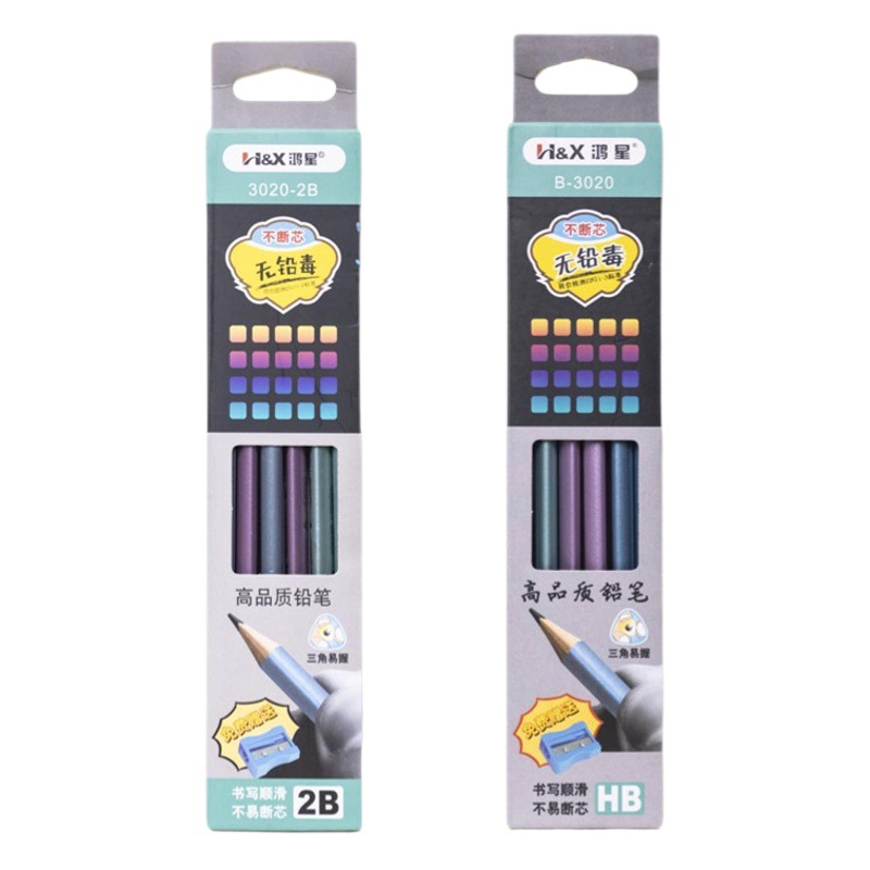 Hongxing stationery high quality writing pencil grade one special hexagonal Rod triangle Rod HB pencil exam 2B pencil