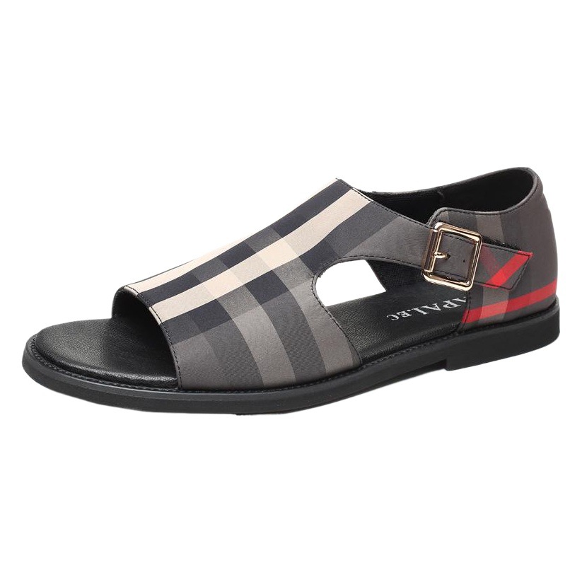 Summer British Plaid Sandals, Vietnamese Slippers, Men's Beach Shoes, Men's Sandals, Large Size Men's Shoes 4748, Rubber Sole