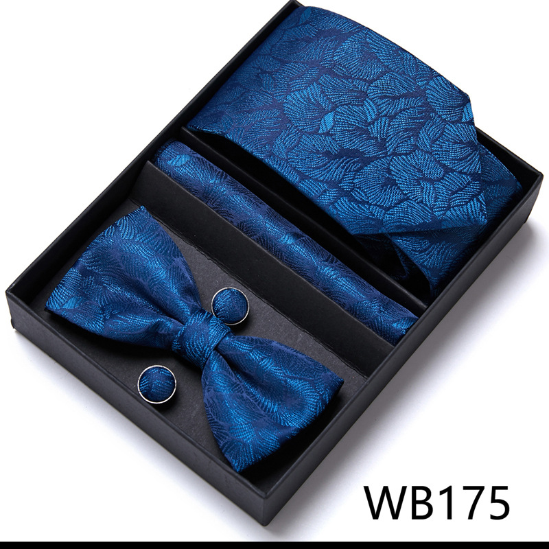 Picture of Men's tie bow tie set gift box 6 sets group tie business formal wedding tie manufacturers wholesale