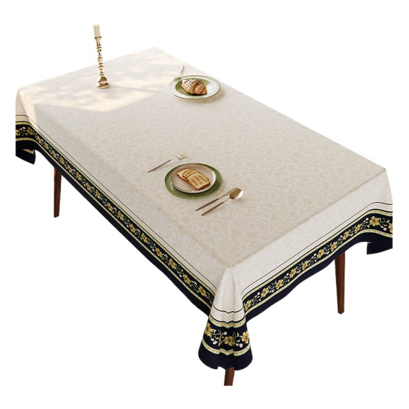 Sheepskin tablecloth light luxury high-grade washable waterproof oil-proof anti-scald high-grade leather tablecloth rectangular tablecloth