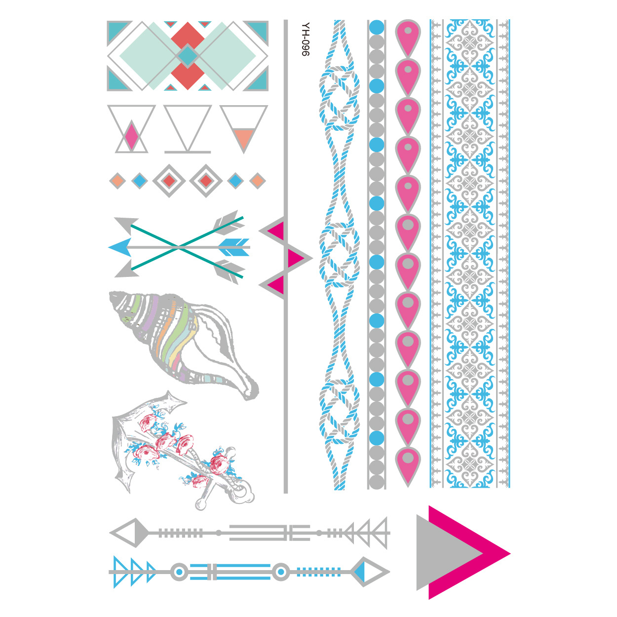 Picture of Bronzing tattoo stickers manufacturers in stock wholesale waterproof tattoo stickers fashion tattoo stickers