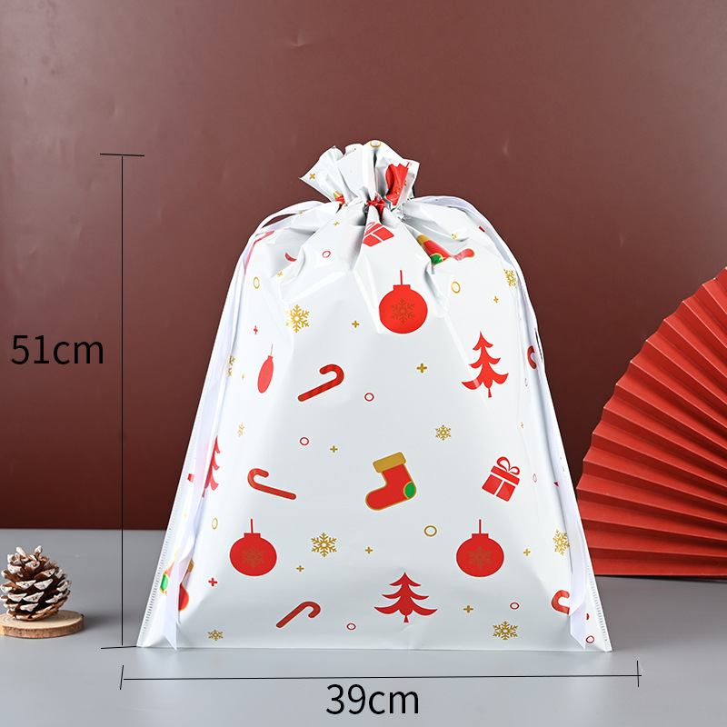 Picture of Cross-border Amazon Christmas Gift Bag Drawstring Bag Christmas Gift Packaging Bag Ping An Fruit Snowflake Crisp Bag