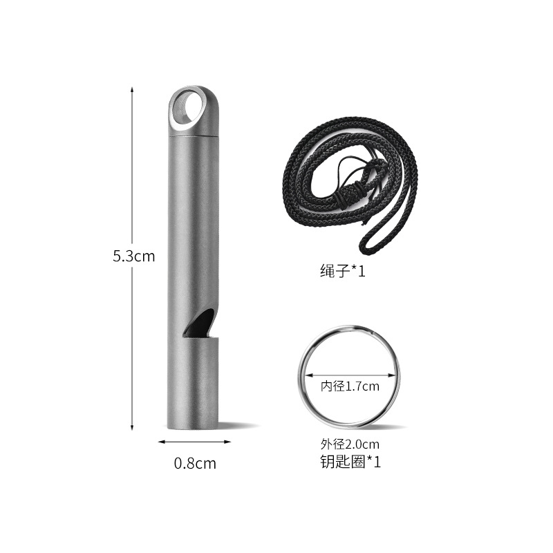 Picture of Pure Titanium Single-Tube Blast Whistle Referee Whistle Outdoor High Decibel Camping Style Picnic Training Edc Gadget