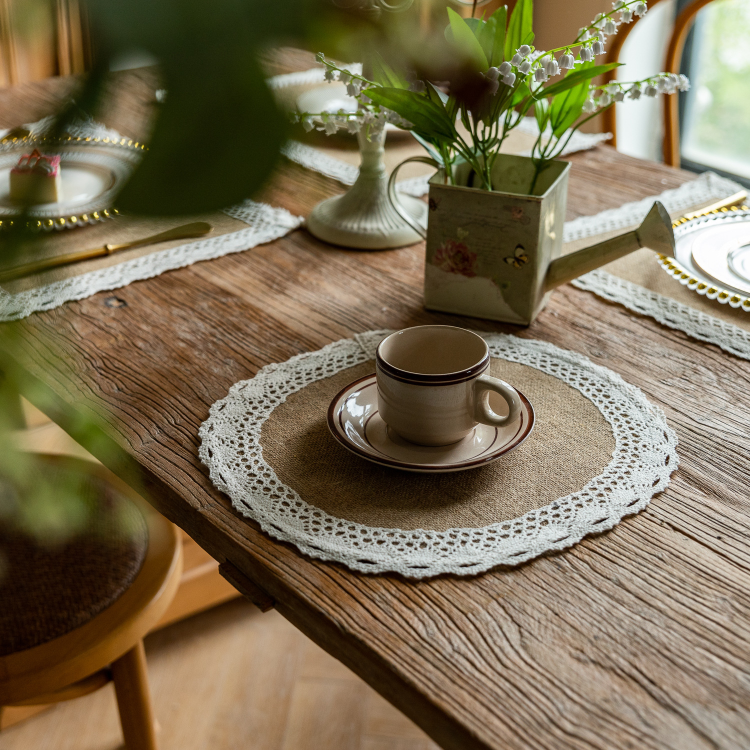 Picture of Cross-border Hot-selling Round Large 38cm Western Dining Mat Japanese Style Simple Household Rectangular Jute Woven Insulation Mat