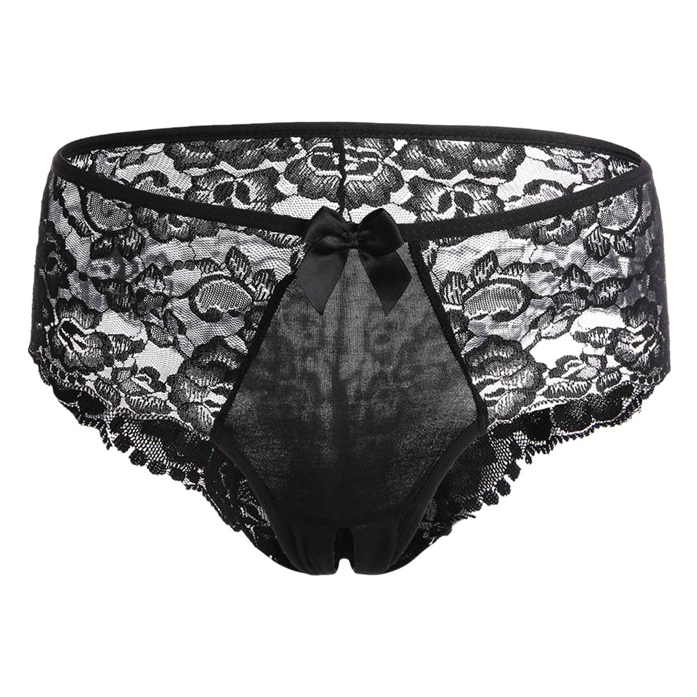 Sexy hollow lace underwear women's passion open underwear breathable women's cotton crotch briefs silk low waist underwear