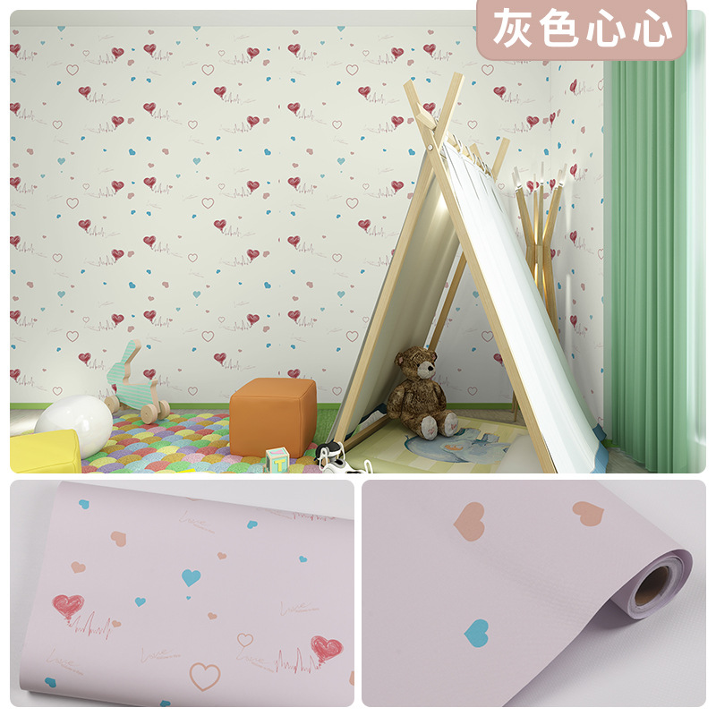 Picture of Wallpaper Self-adhesive Waterproof Moisture-proof Bedroom Background Wall Wallpaper Living Room Bedroom Dormitory Children's Room Cartoon Decorative Wall Stickers