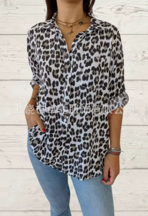 Picture of 2025 New Women's Long Shirt Women's Summer European and American Trend Long Sleeve Shirt Printed Pattern Printed 3D Shirt